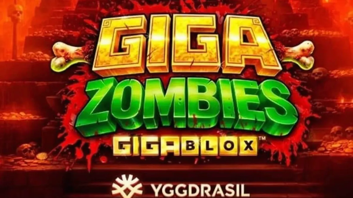 Tampilan visual slot Giga Zombies dengan latar belakang kuil kuno dan elemen horor
